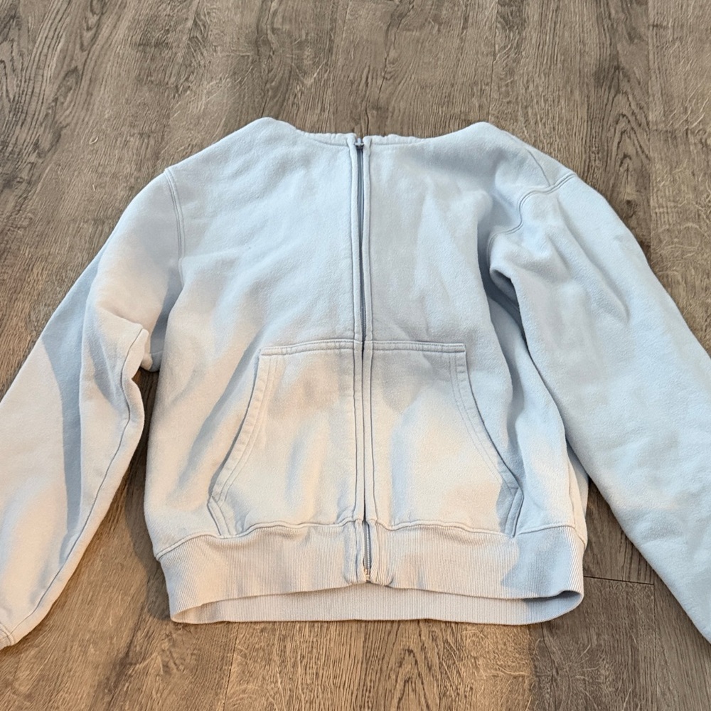 TNA Light Blue Zip-Up Sweatshirt Hoodie
